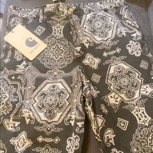 Carhartt Black and White Paisley Pants